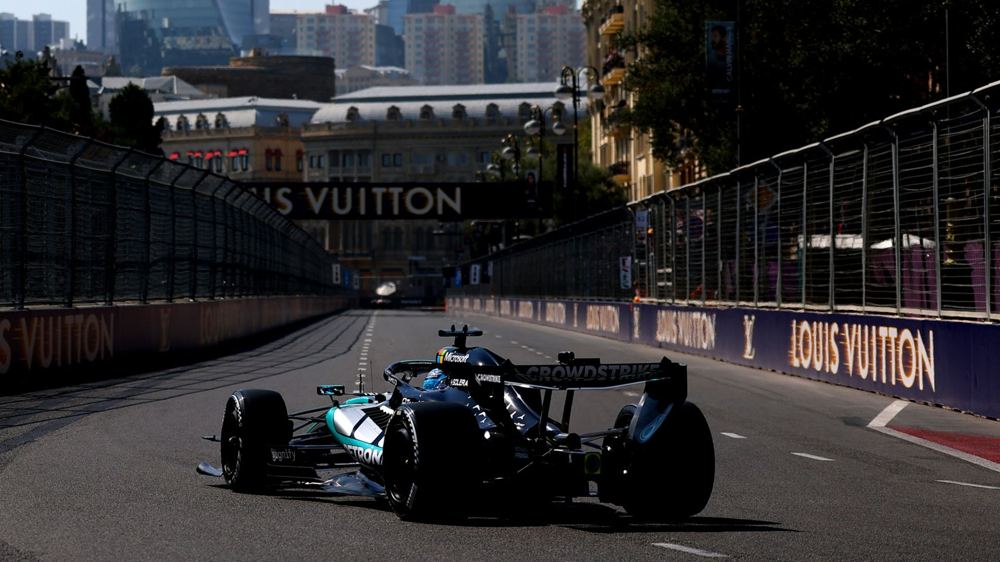 Russell fastest as Antonelli suffers reliability issues in Baku first practice